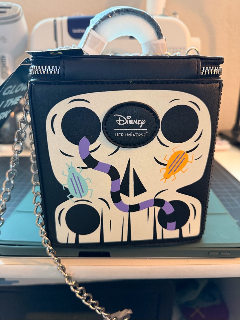 Disney Glow in the dark Black Crossbody nightmare before Christmas dice bag